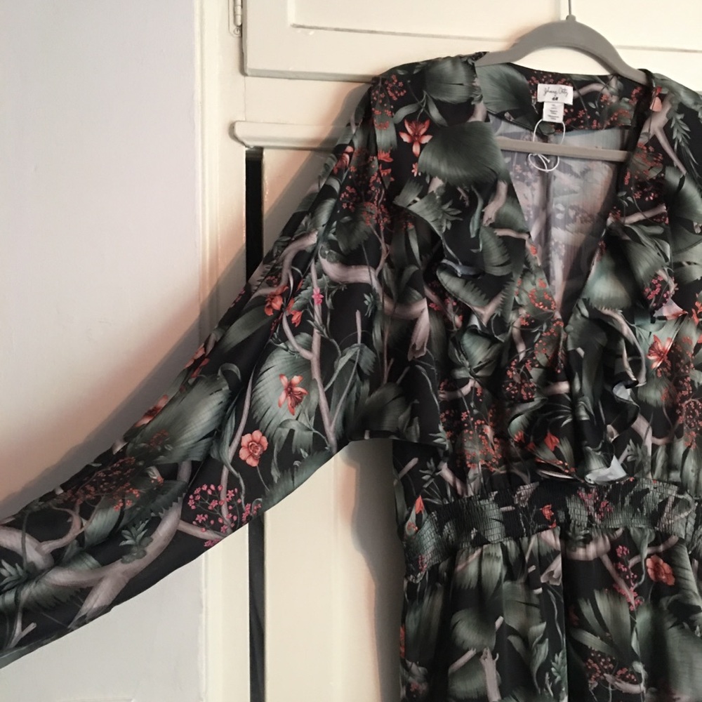 Johanna Ortiz x H&M palm greens flounce dress size Large - Picture 6 of 16